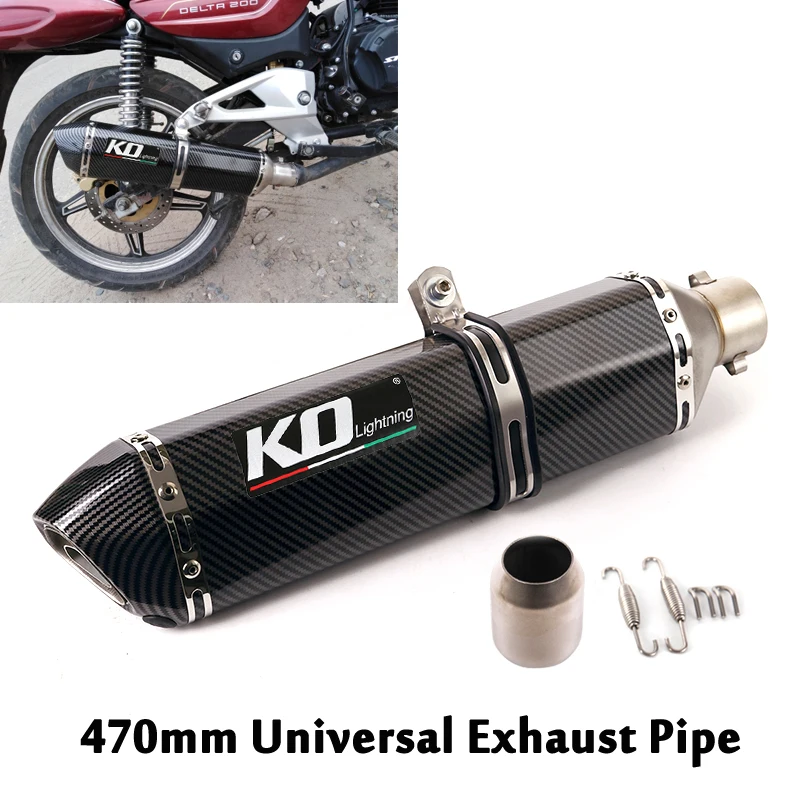 

470mm Universal Exhaust Muffler Pipe Baffle Removable DB Killer Silencer Stainless Steel 38-51mm Slip On Modified Motorcycle ATV