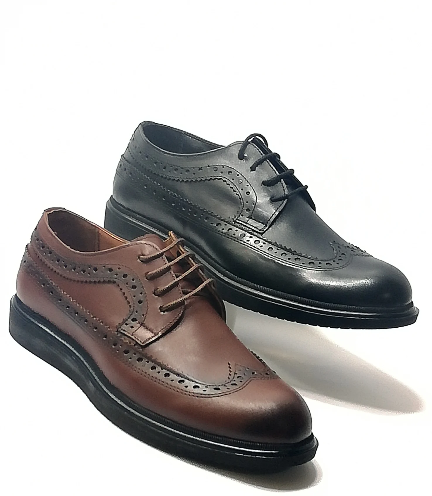 MEN'S BROWN AND BLACK 1. QUALITY 100% LEATHER SHOES. COMFORTABLE SOLE. Bureaucrat SHOES. WEDDING, FORMAL DRESS, LAST FASHION