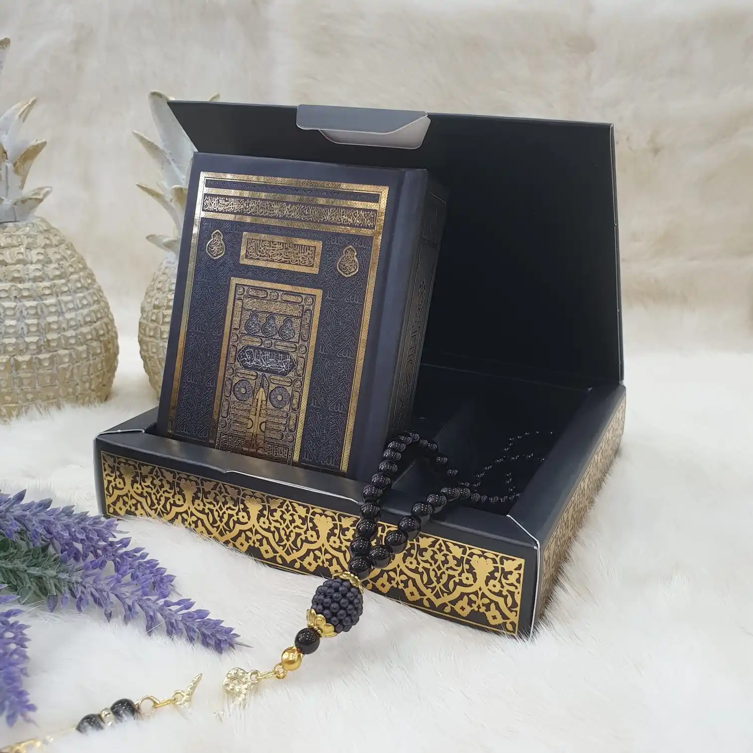 GREAT GIFT Quran And Rosary Set With Gift Box First Class High Quality Prayer Set, Quran Tasbeeh Seven Color