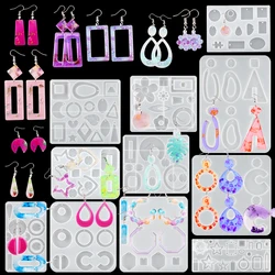 30 Styles Silicone Earring Pendant Silicone Resin Molds Jewelry Making Casting Mold for DIY UV Resin Epoxy Charms Craft Handmade