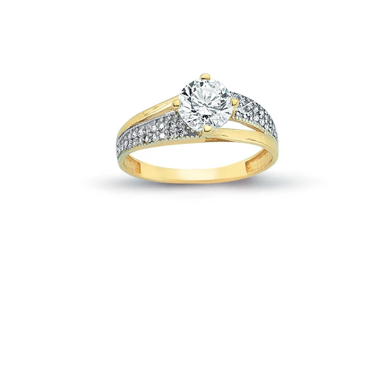 14K Solid Gold Elegant Solitaire Engagement Wedding Ring