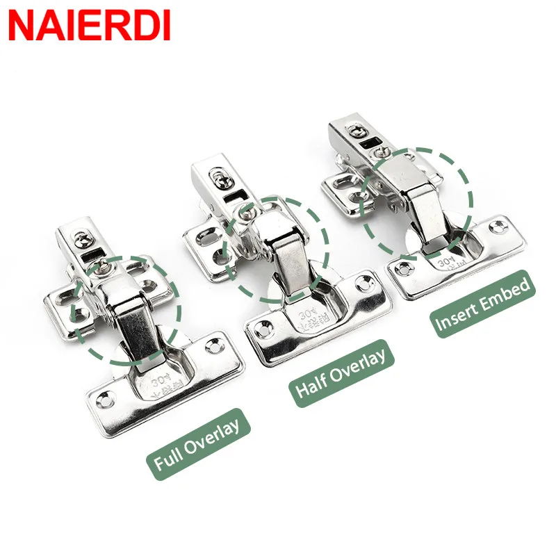 NAIERDI Stainless Steel Hydraulic Hinge - 4/8/12pcs NAIERDI C Serie Soft Close Hydraulic Hinge for Furniture,Cabinet and Doors