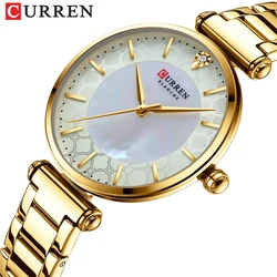 Relogio Feminino CURREN Watch for Women Fashion Gold Waterproof Quartz Clock Stainless steel Business Ladies Watch