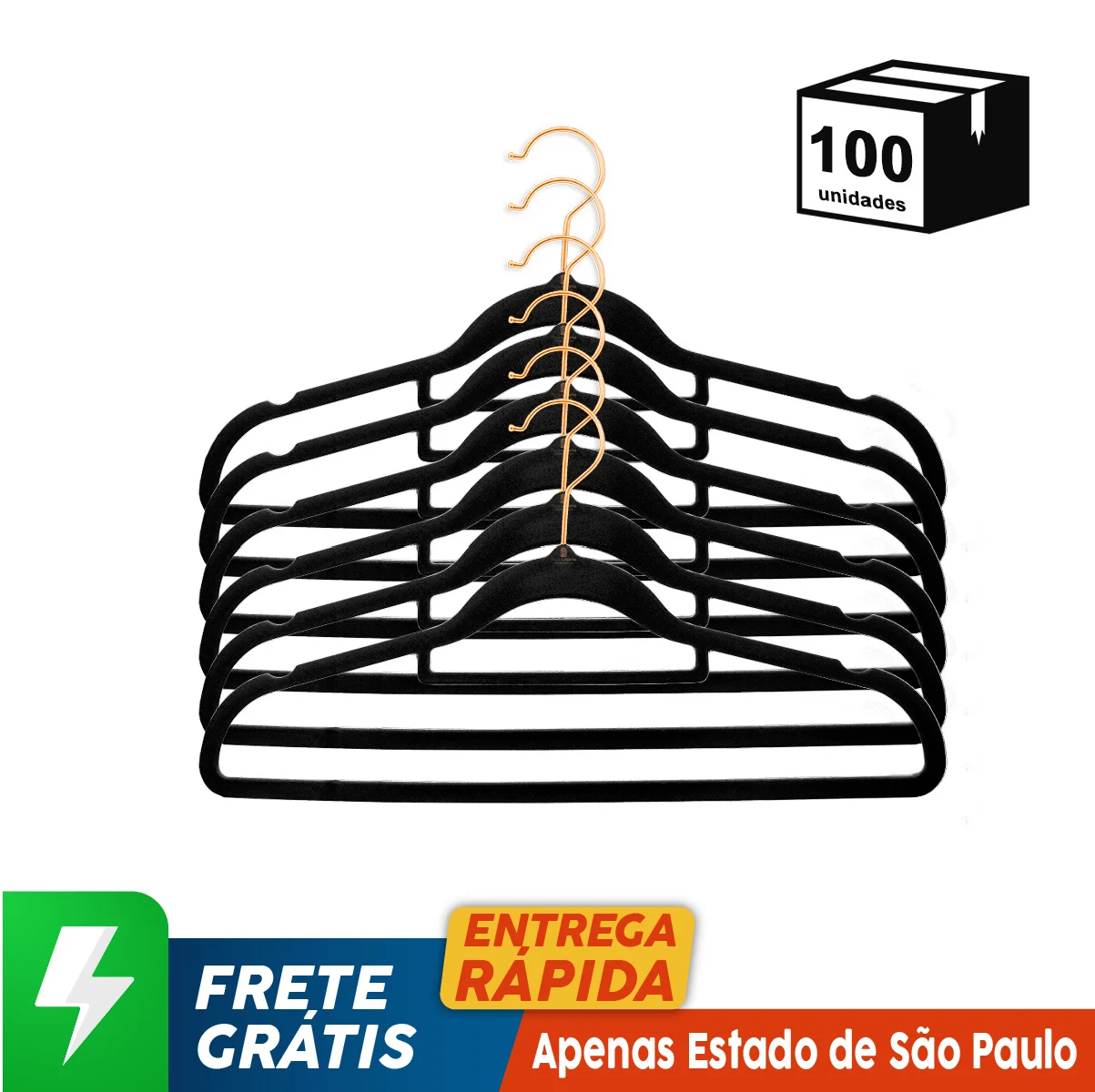 100 Unidades Cabide Veludo Ultrafino Alta Qualidade Unissex Gancho Cobre 360 ° Rotativo Organizador Roupas Rack Closet Armário