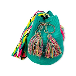 GORETT-Sac Wayuu 100% fait à la main, original de Colombie, SR 100% style indien traditionnel, fabriqué à partir de coton de Colombie.