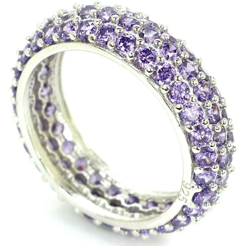 

Buy 2 Get 1 Free 23x23mm 4.5g Purple Amethyst Orange Spessartine Garnet Peridot Cubic Zircon Real 925 Sterling Silver Rings