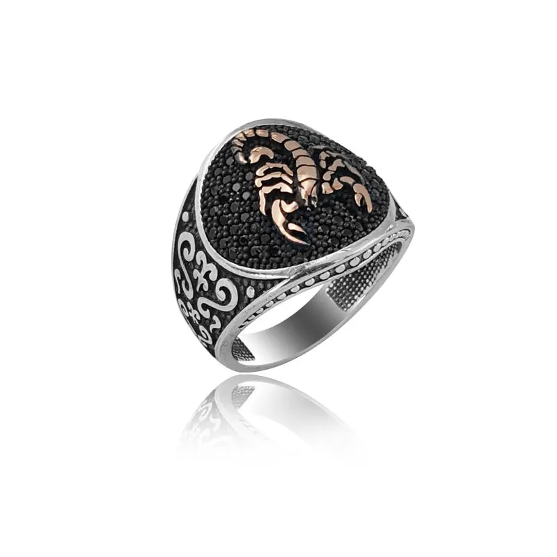 New 925 Sterling Silver Turkish Traditional Scorpion Rings for Men Original Hot Sale Trendy Jewelry Animal Art Design Handmade