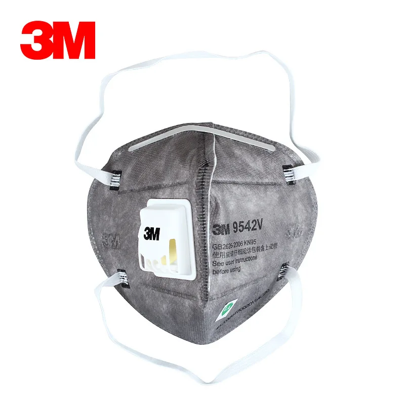 20pcs/Lot 3M KN95 9541V/9542V Disposable Black Mask Anti-particulate Carbon Respirator with Valve Smog Protective Mask GM954XX