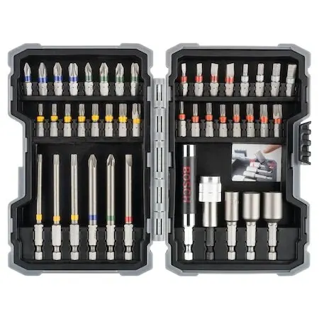 Bosch 43 Piece Screwdriver Bit Set Drill Bits of and Socket Wrench Set-Cordless Rechargeable Drill Bits Together Set