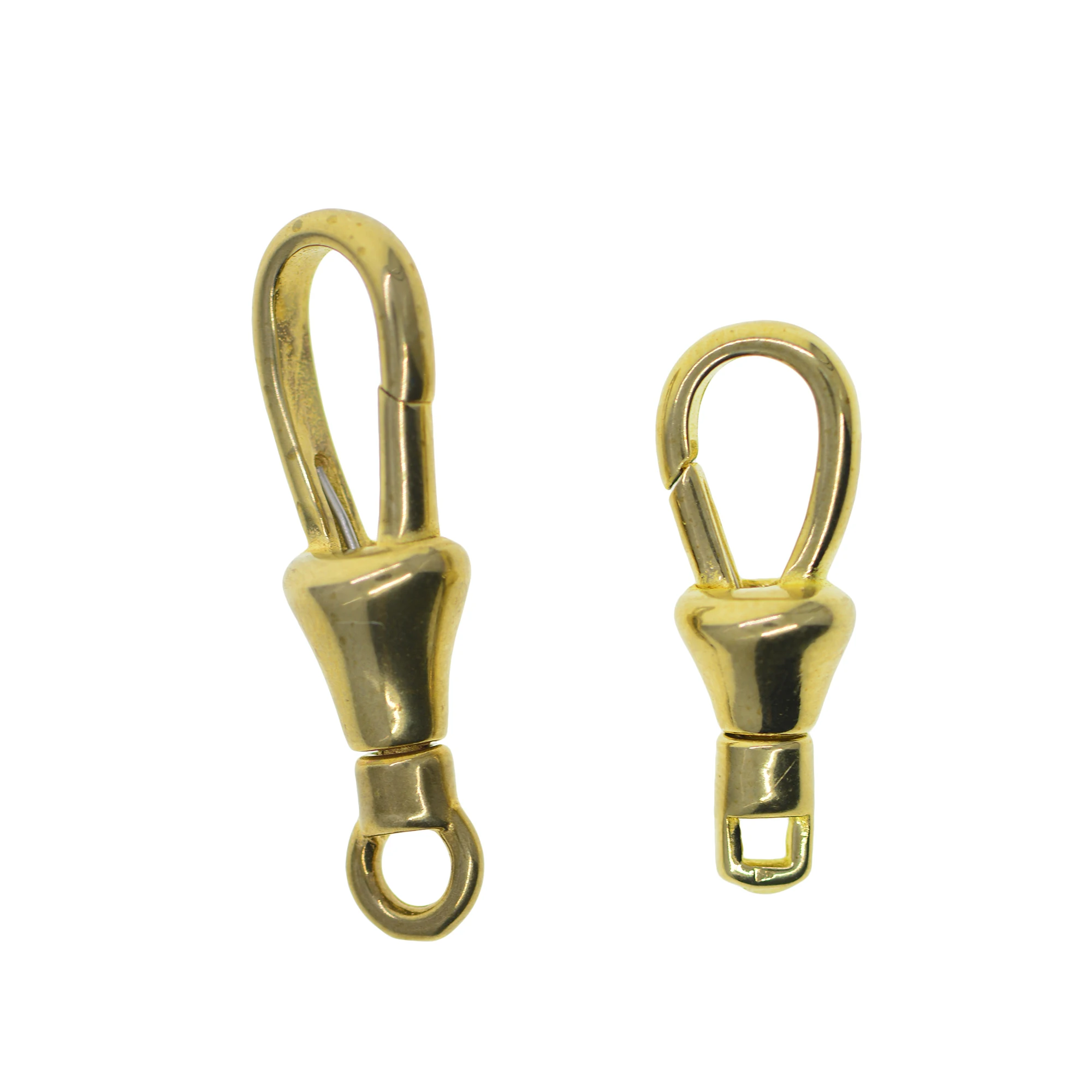 

2pcs Korea small Solid Brass Pocket Watch Swivel Clip Chain spring Snap Hook 0.9 and 1.2 inch Buckle Leathercraft DIY Acc