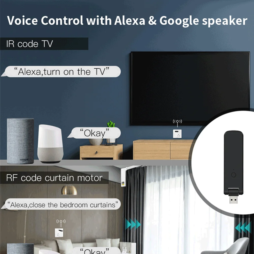 Tuya IR RF Remote Control WiFi Smart Home for Air Conditioner ALL TV LG TV Support Alexa,Google Home