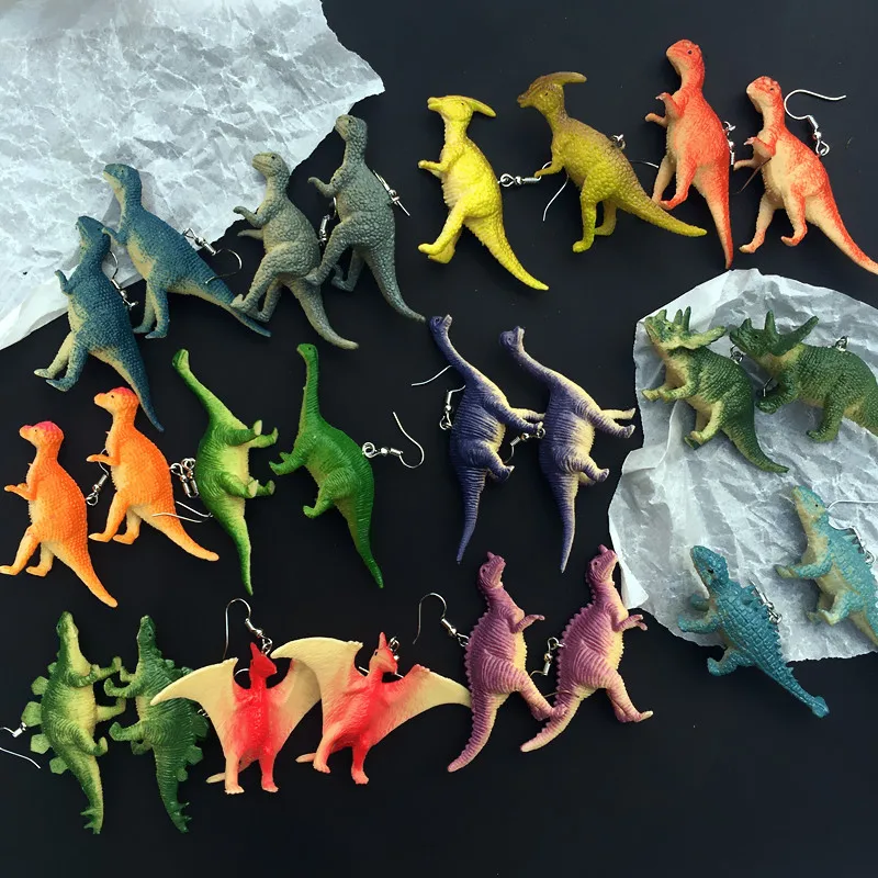 New Style! Resin Dinosaur Earrings with Hypoallergenic Hooks Handmade Creative Unique Party Gift Accessories Gifts for Her