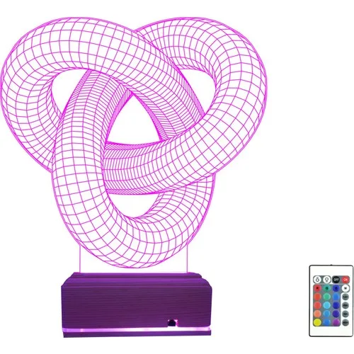 Algelsin 3D 3 Dimensional LED Spiral Design Home Office Desktop Lamp