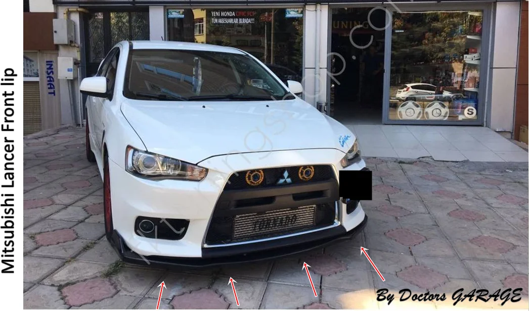 Front Bumper Attachment For Mitsubishi Lancer Universal Front Lip Diffuser Car Auto Accessory Car-styling 3 Pcs Body Kit