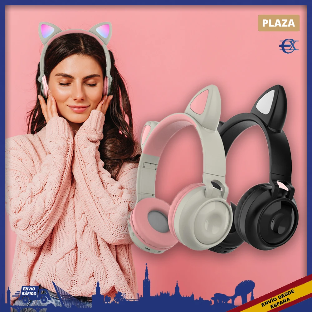 EUROXANTY®| Cat Bluetooth headset | Wireless Bluetooth headset | Wireless headphones | Cat headphones |