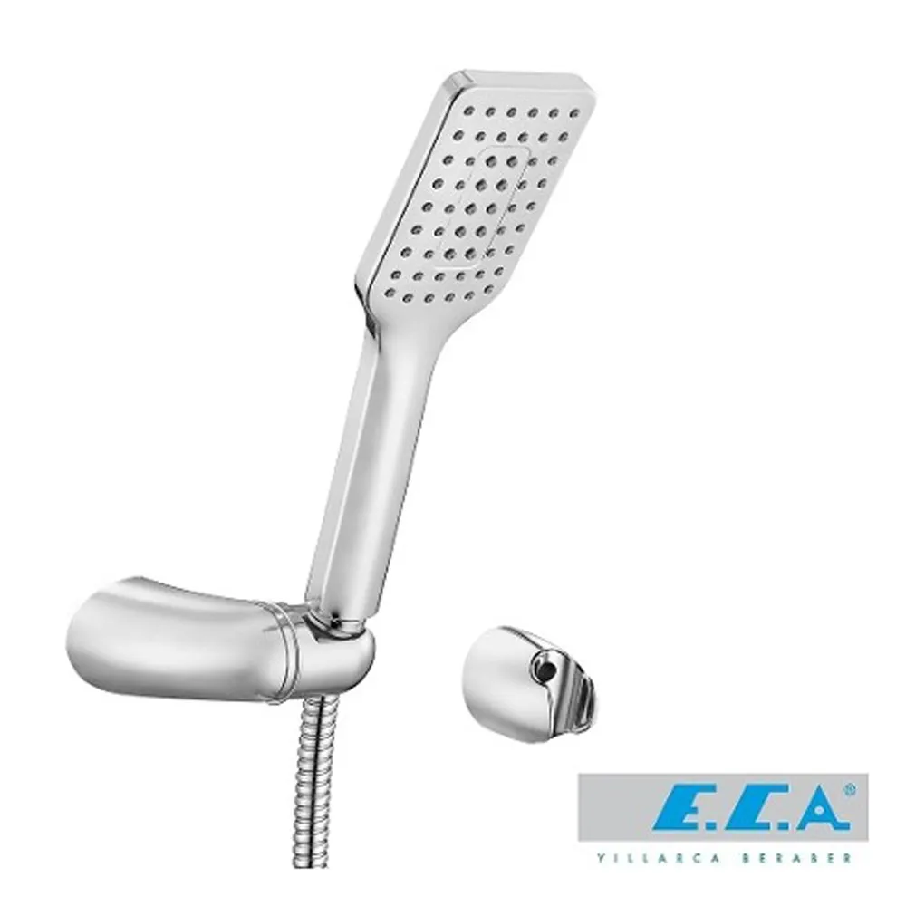 ECA Hand Shower Head with 1.5 m Anti Twist Clamped Flexible Hose Hinged Handheld Shower Set Head Set Lime Crushing 360 Degree