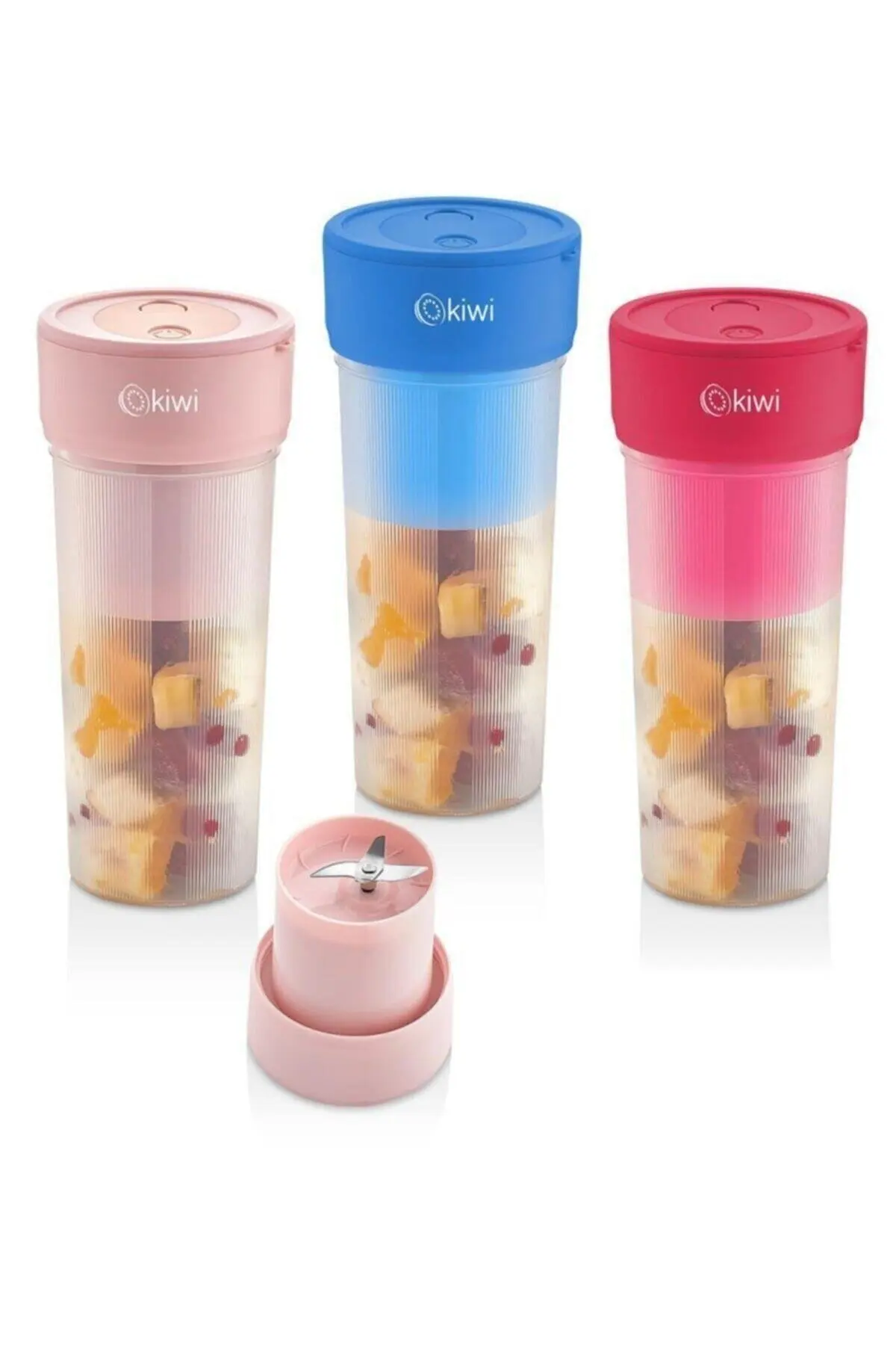 Kiwi KSB-2203 USB Rechargeable Portable Blender - Red blue pink Practical blender small portable blender 21000 rpm 250ml.