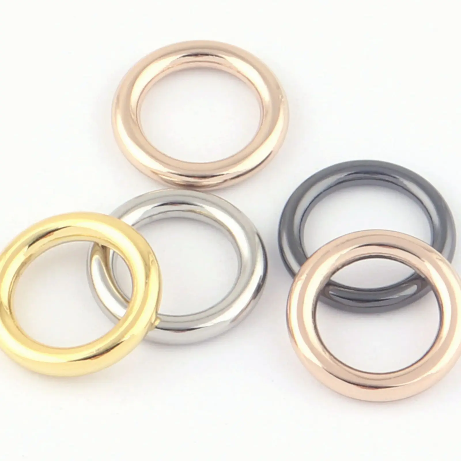 

14mm Gold O Rings Welded Loops Round Formed Strap Ring Bag Holder Handbag Purse Bag Clasp Making Hardware Supplies