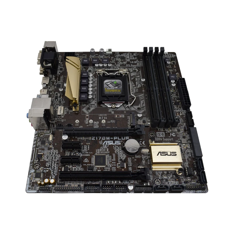 Asus Z170M-PLUS Motherboard Intel Z170 LGA 1151 support Core i3-6100 7400 6500 DDR4 64GB PCI-E 3.0 M.2 2×PCI-E X16 Micro ATX