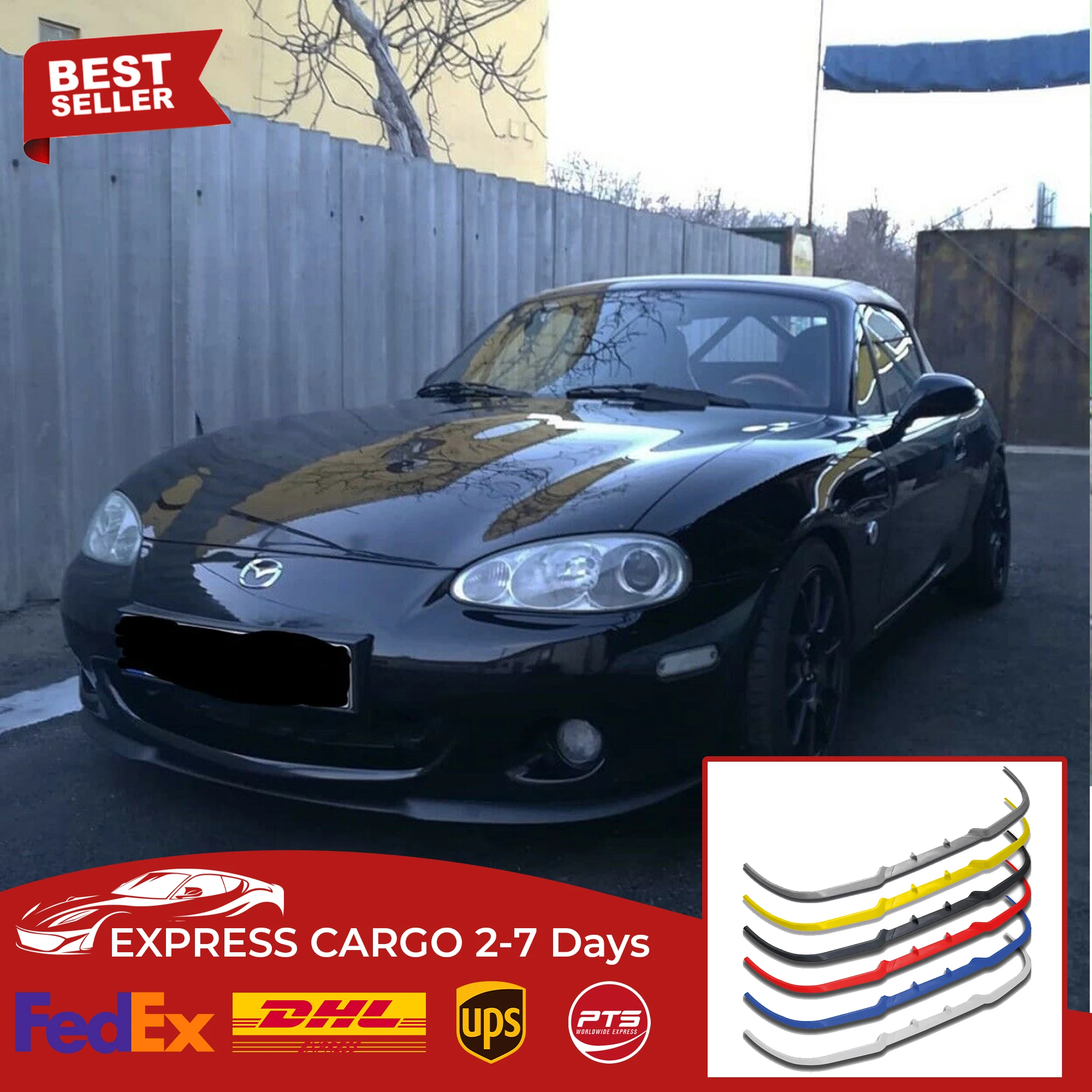 For MAZDA MIATA / MX5 NB CUPRA R FRONT SPOILER BUMPER LIP Euro Spoiler Lip Universal 3 pcs Body Kit