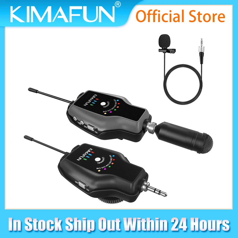 

Нагрудный беспроводной микрофон KIMAFUN, петличный микрофон UHF, запись Vlog Youtube для прямых трансляций, интервью для iPhone, Android, DSLR, микрофон для камеры