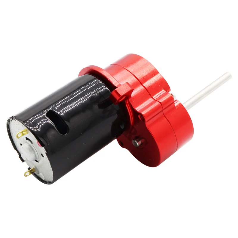 علبة تروس معدنية كاملة WPL D12 مُبيّت علبة التروس مع التروس الفولاذية ومجموعة محرك 370 لأجزاء WPL D42 1/10 إكسسوارات حديثة للتحكم بالراديو