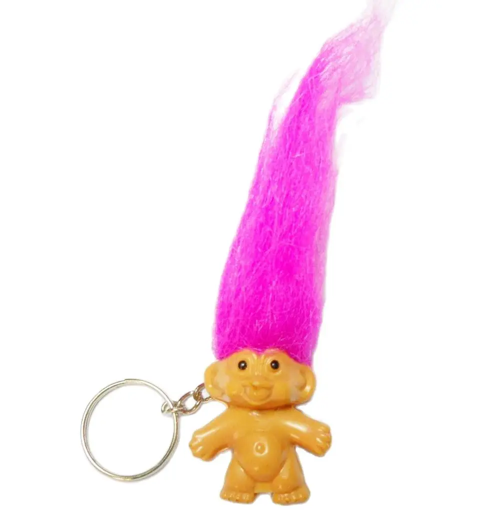 8 pcs, Purple Lucky Troll Keychain, Key Ring pencil top, Party Gift, kids Party Favor, Pinata filler, novelty, souvenirs, toys