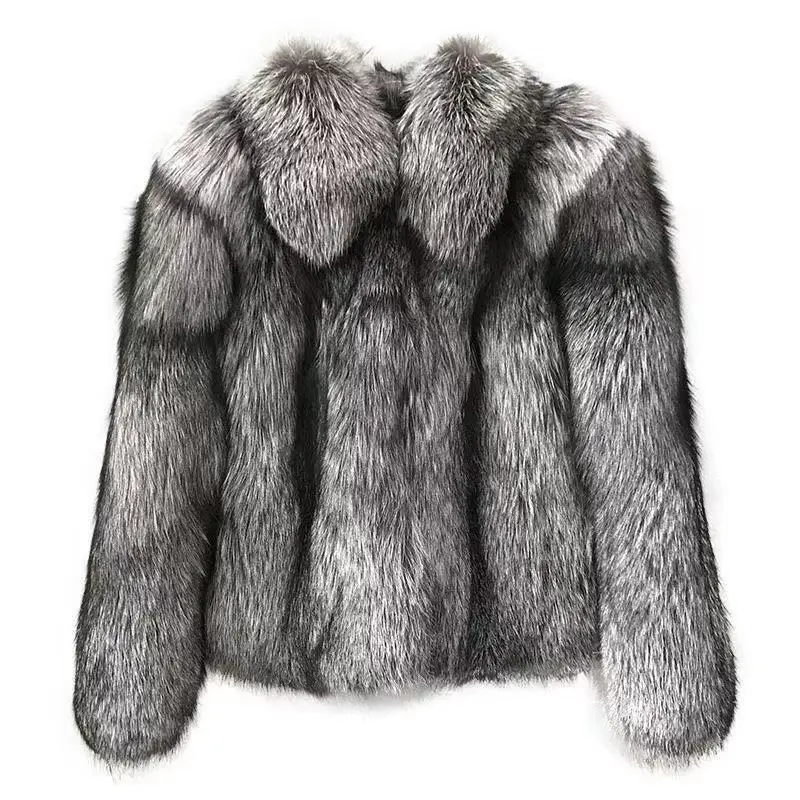 Fox ขนสัตว์,ผู้หญิง2021ฤดูหนาวแฟชั่น FAUX Fur Coat Elegant หนา Outerwear ปลอมขนสัตว์เสื้อผู้หญิง