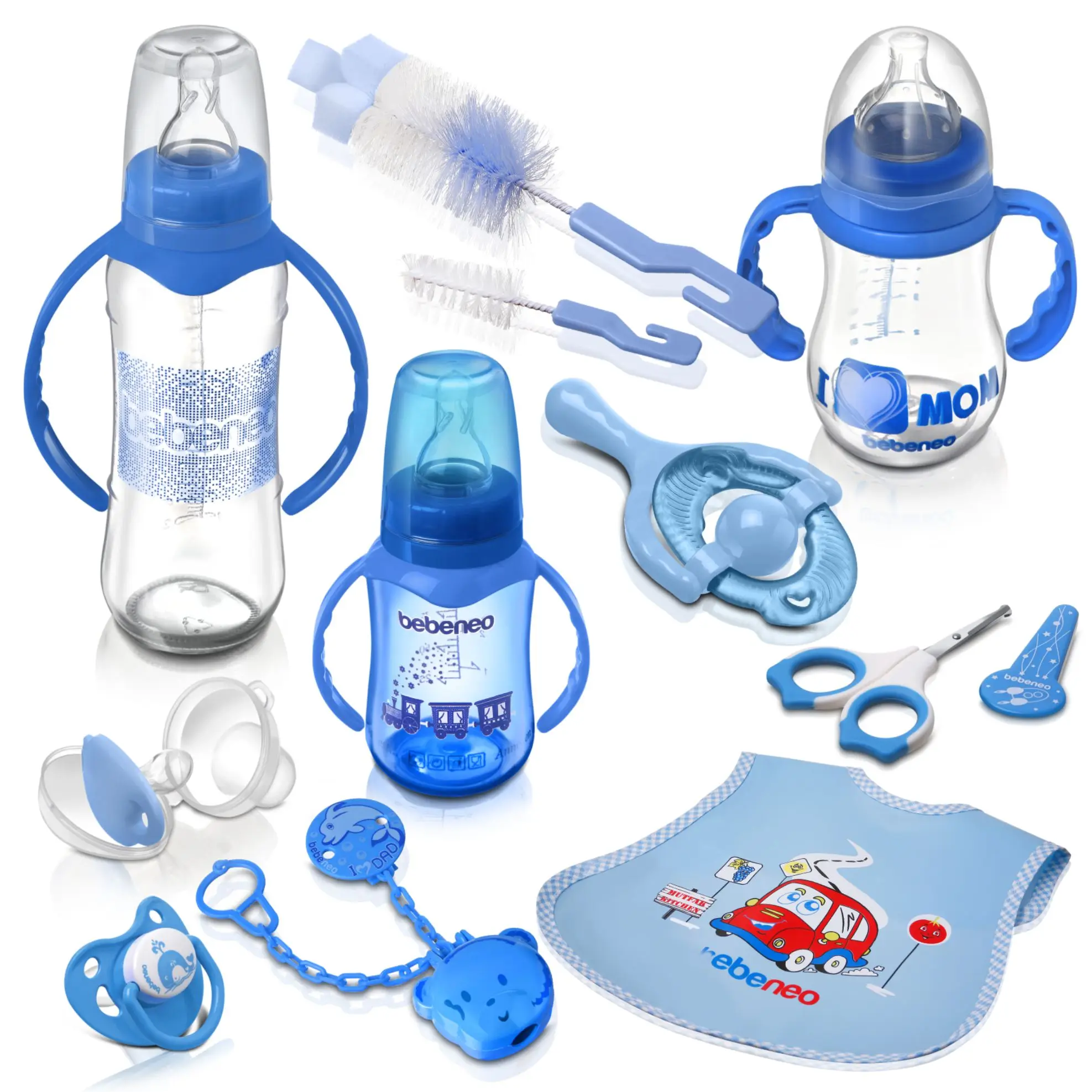 Feeding bottle set for baby - Super baby set consisting of 12 products bib pacifier nail clipper MADE IN TURKEY