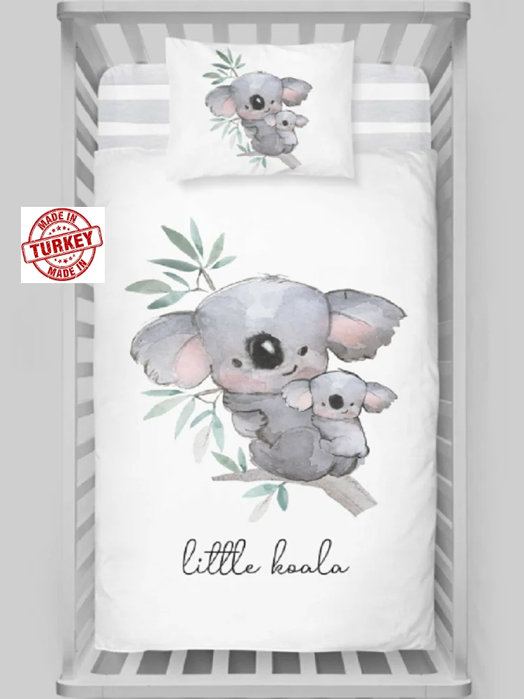 BABY BEDDINGSET - 3 PIECES - DUVET COVER PILLOWCASE SHEET - 100% COTTON