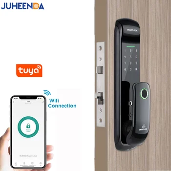 New App Smart Door Lock Bluetooth Tuya Wifi Fingerprint Smart Card fechadura eletronica Home Office Intelligent Digital Lock 2