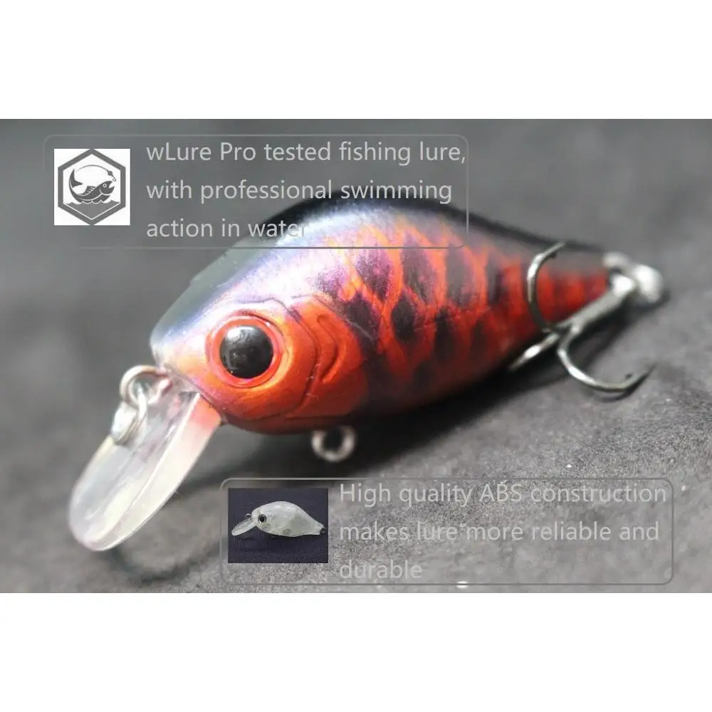 wLure Wobbler Fishing Lure 5.6cm 7g Tiny Crankbait Lifelike Colors 0.5 Meter Depth Upgraded Treble Hooks Carp Fishing HC564