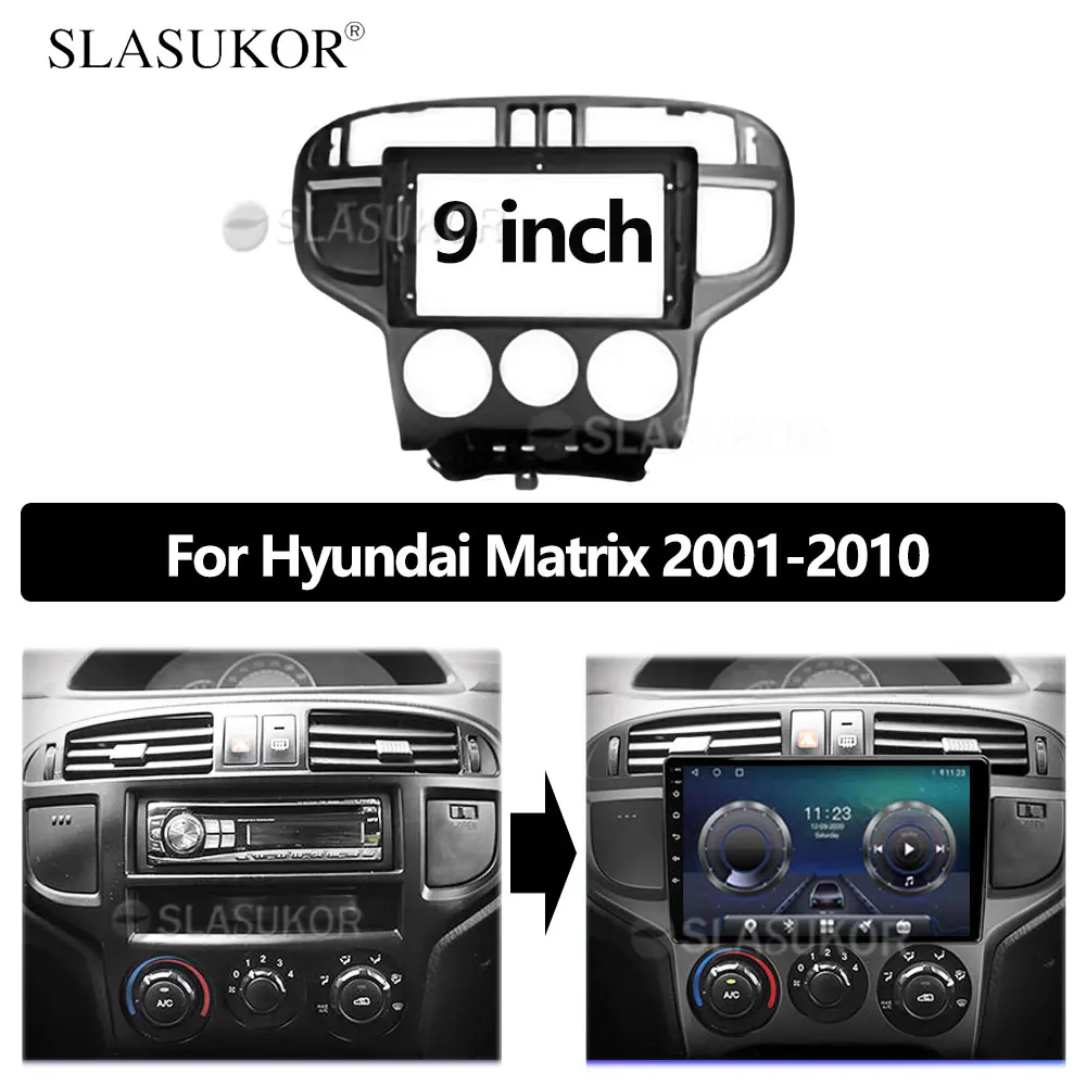 9 inch Android Car For Hyundai Matrix 2001 2002 2003 -2010 Frame Trim Insta android Multimedia player llation Kit Cabus Cable