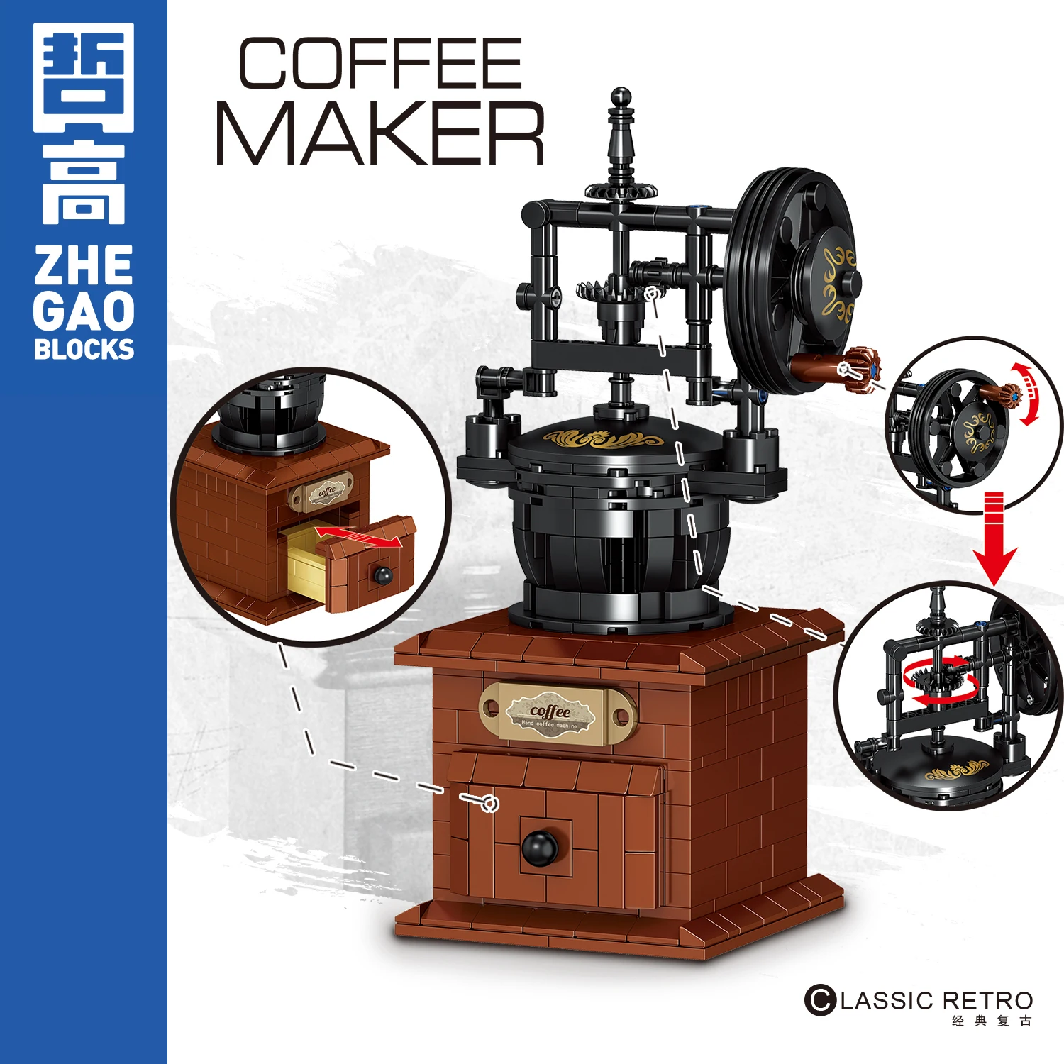 Coffee Machine Micro Building Blocks Diamond Mini Bricks Model Decoration City Bricks Set Children Toys Kids Girl Game Gifts