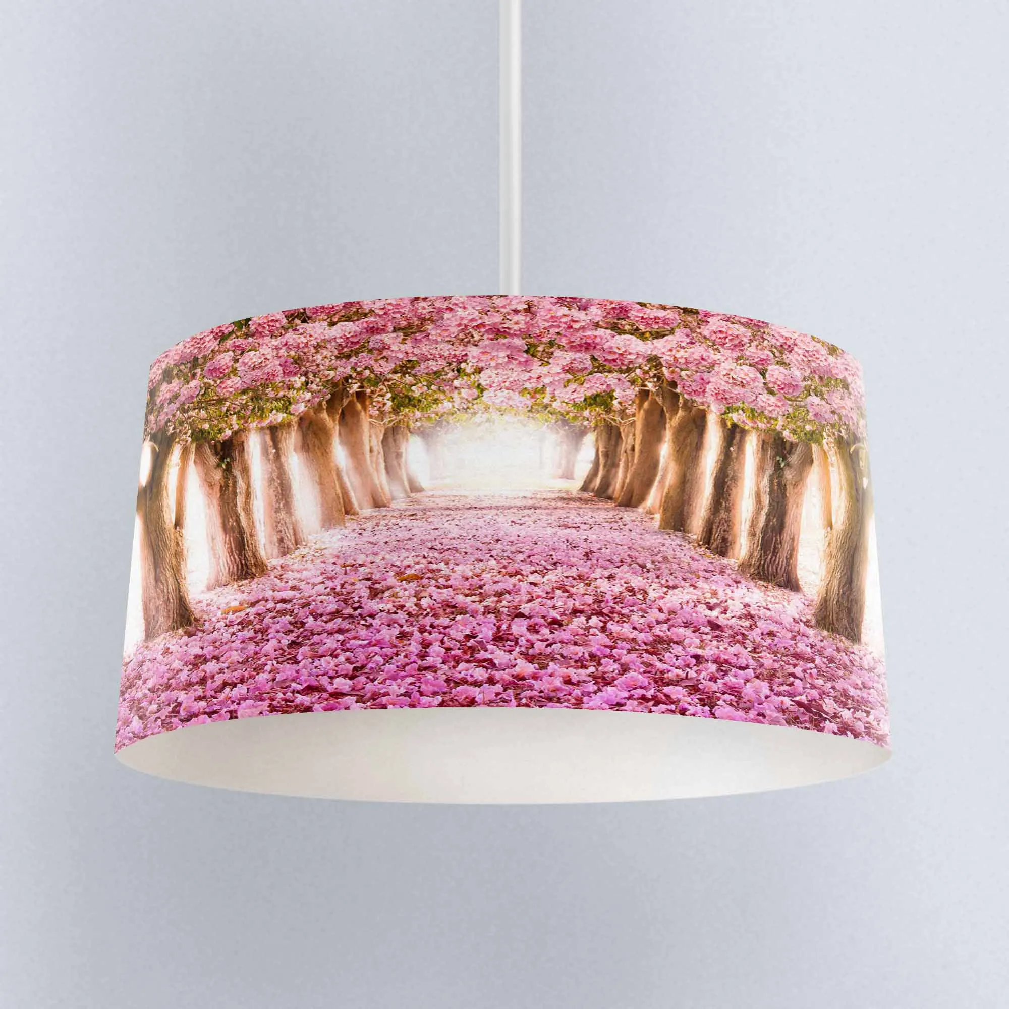 

Else Pink Trees Leaves Jungle Way Floral Digital Printed Fabric Chandelier Lamp Drum Lampshade Floor Ceiling Pendant Light Shade