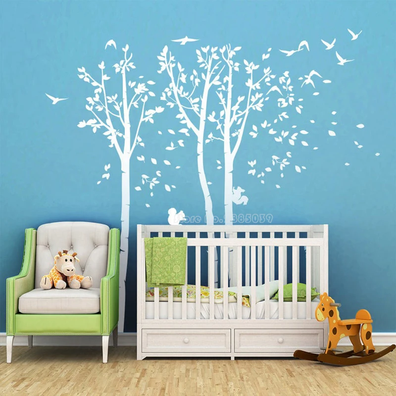 190cm*180cm Forest Wall Stickers For Living Room Tree Branch Wall Decals Birds Art Decoration Kids Room Mural Wallpaper LL948