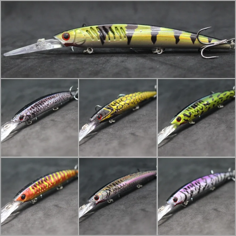 wLure Minnow Fishing Lure  14g 14cm Gill Slots Add More Water Weight in Head for Jerking Long Lip for Deep Diving Ability M650