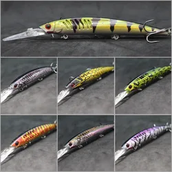 wLure Minnow Fishing Lure  14g 14cm Gill Slots Add More Water Weight in Head for Jerking Long Lip for Deep Diving Ability M650