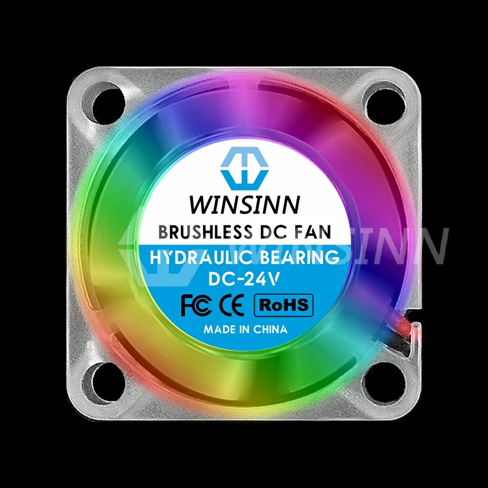 WINSINN 2510 25mm RGB Fan Color Led DC 5V 12V 24V Hydraulic Bearing Brushless Cooling 25x10mm 2PIN