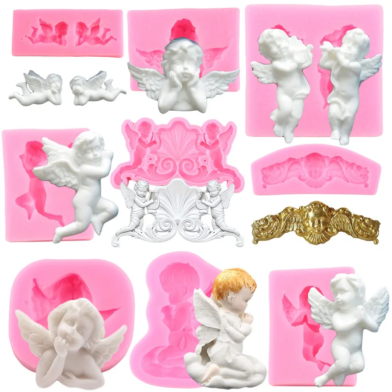 DIY Sugarcraft Angel Baby Silicone Mold Fondant Molds Cake Decorating Tools Candy Resin Clay Chocolate Gumpaste Moulds