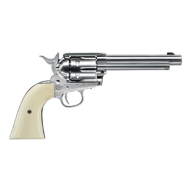 Revolver Pneumatic Umarex Colt SAA 45 BB nickel (Copy Colt Single Action  Army, 4.5 mm, metal body)