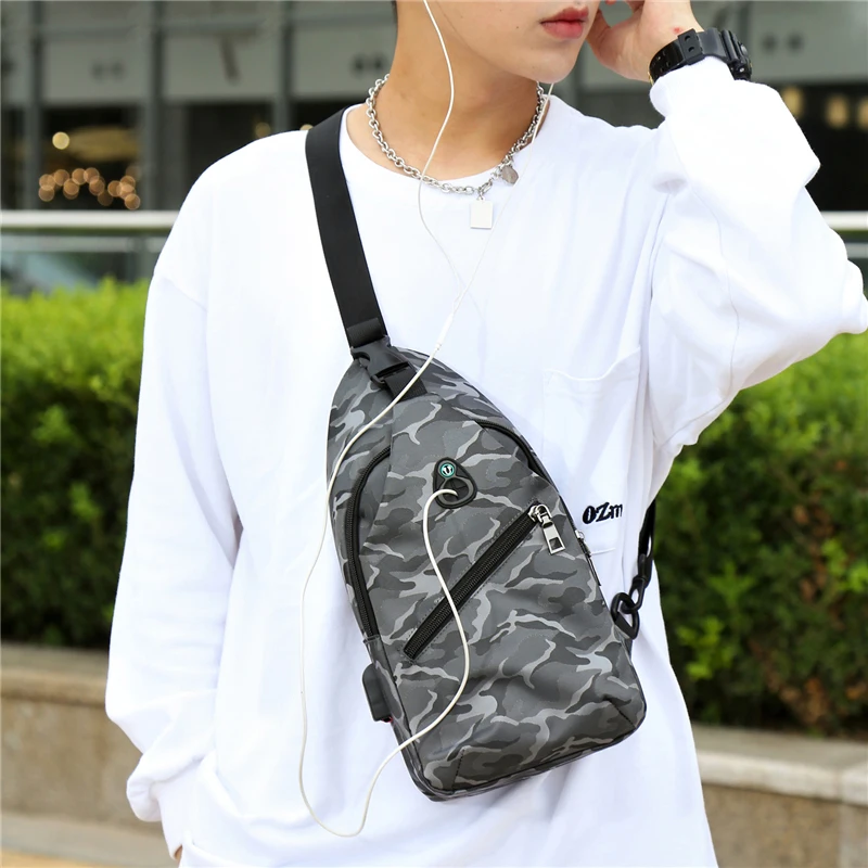 Pro Custom Logo Men\'s Crossbody Chest Bag Waterproof Oxford Cross Body Sling Bag Fashion Casual Shoulder Messenger Bags 가슴가방