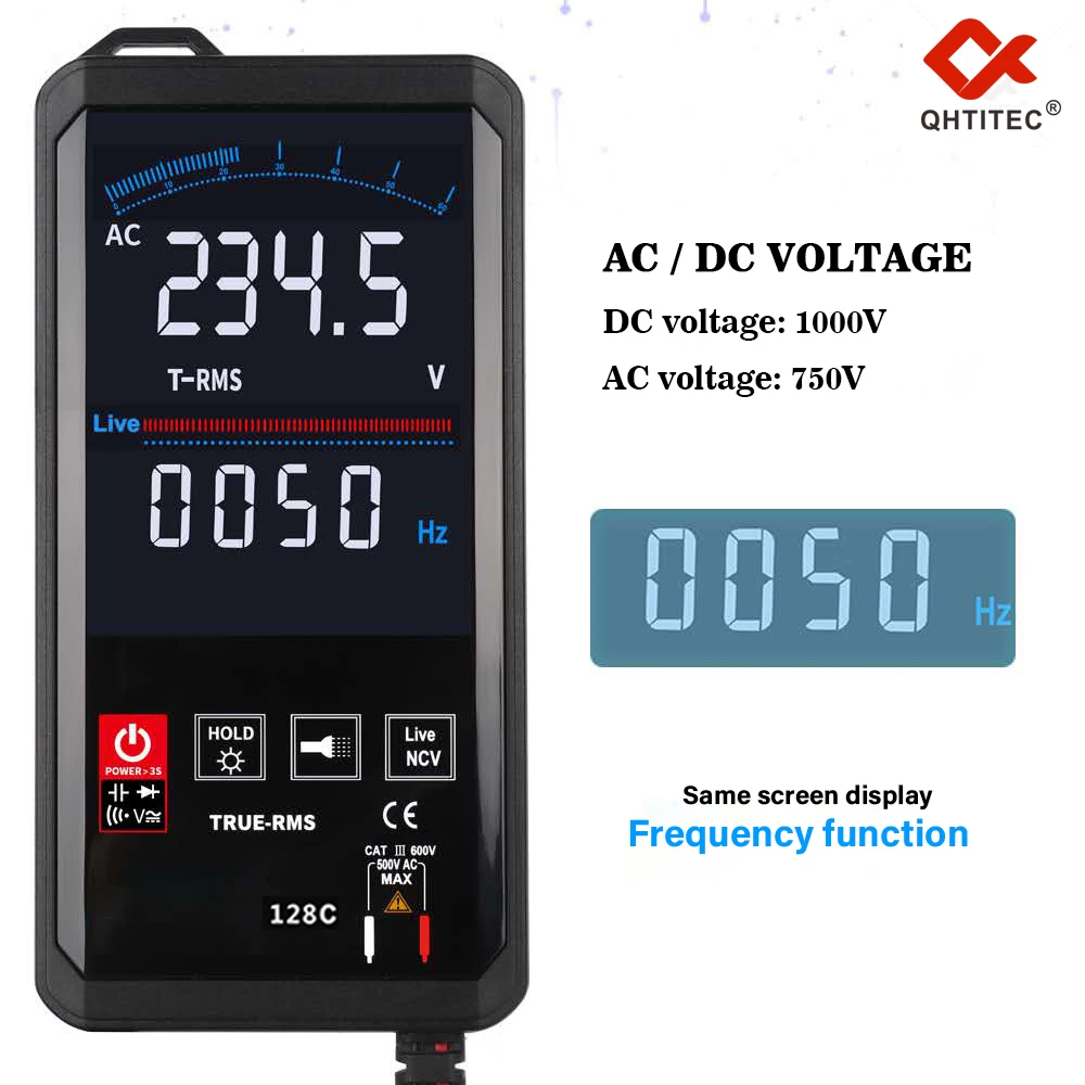 Touch Inteligent Multimeter True RMS Digital Automatic Recogniton Measurement LCD Sceen 6000 Counts Ammeter Voltmeter Smart NCV