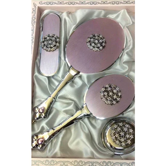 YOUR COMB SET WITH QUALITY COLOR TO ADD ELEGANCE TO YOUR STYLE Wreath Mirror Comb Set Pink Ma  FREE SHİPPİNG