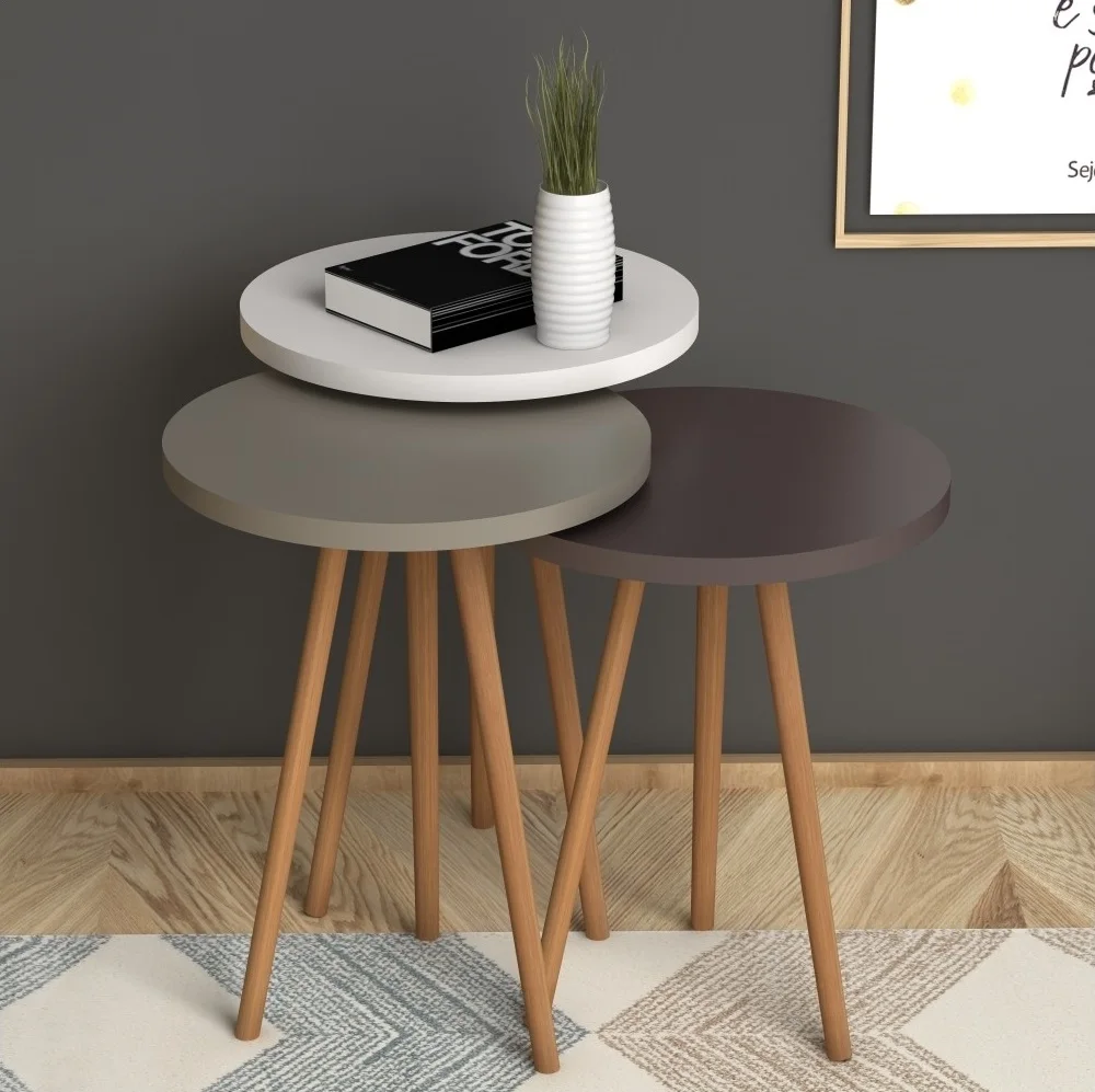 Particleboard Baked Beech Coffee Tables Modern Furniture Round Living Room Design bedside auxiliary desk Home Living Room Table