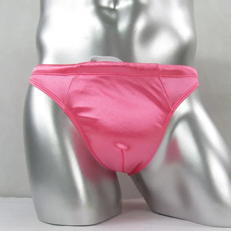 Mens G838Y Shiny Satin Knit Swim Bikini Lined Pouch Lining Swimsuit Pad optional