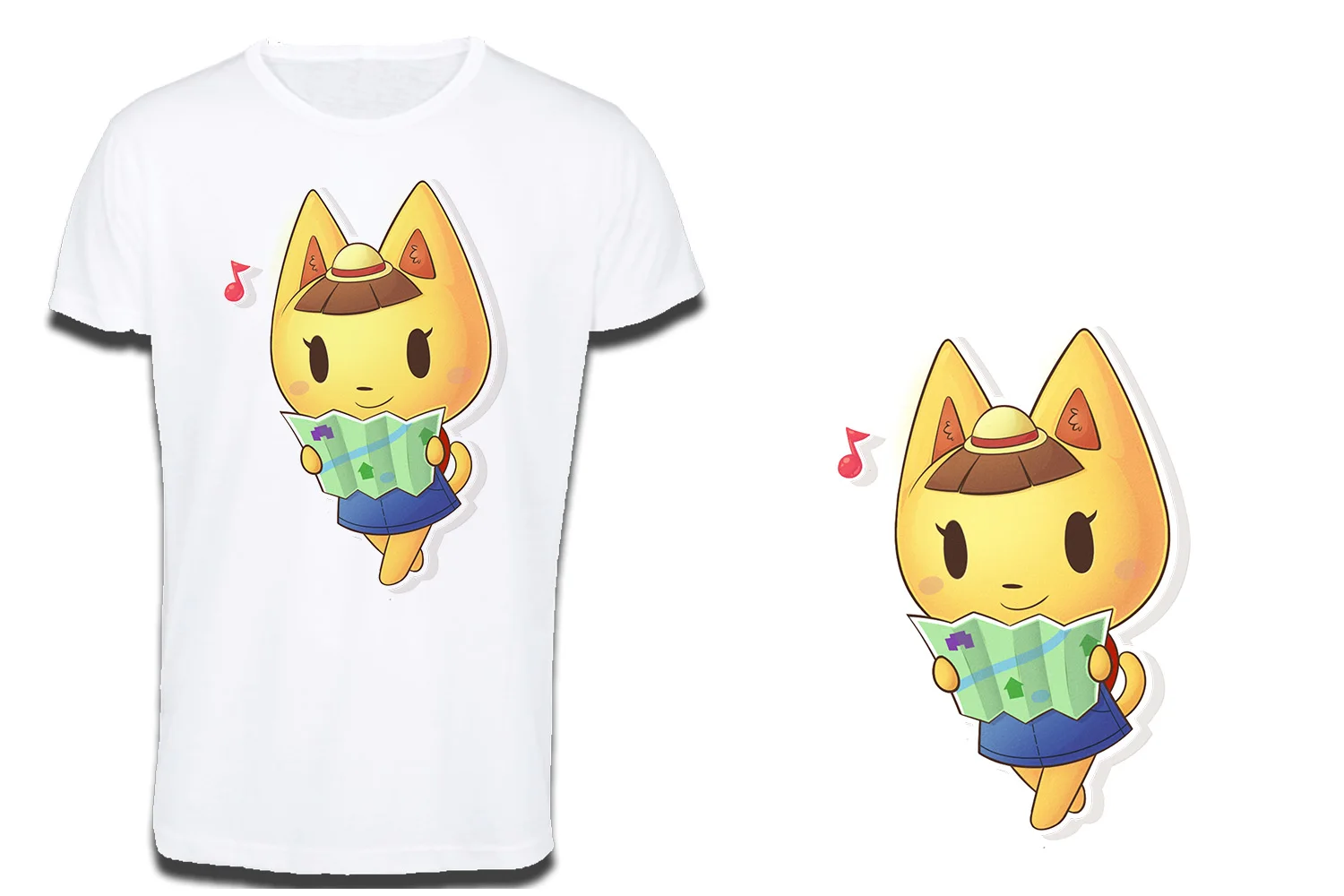 T-SHIRT cotton touch A3 CAT CHIBI VERY CUQUI cotton touch T-shirt