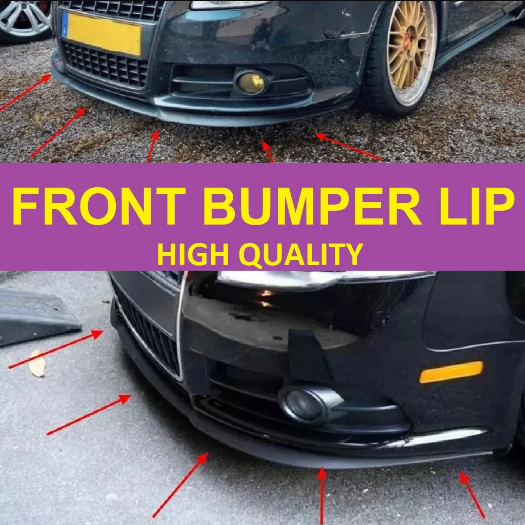 For Audi A4 B7 S4 RS4 CUPRA R FRONT SPOILER BUMPER LIP Euro Spoiler Lip Universal 3 pcs Body Kit Splitter Car Accessories