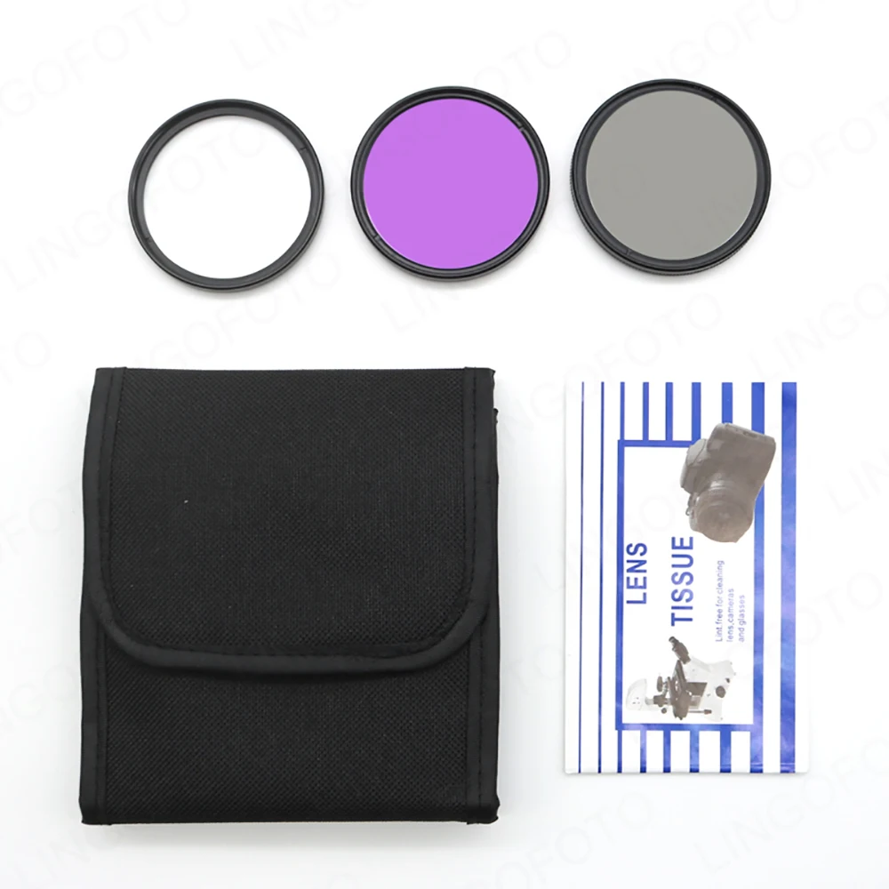 Beginner Photographer 3 IN 1 Filter Set UV,CPL,FLD Filter For Canon For all brand camera