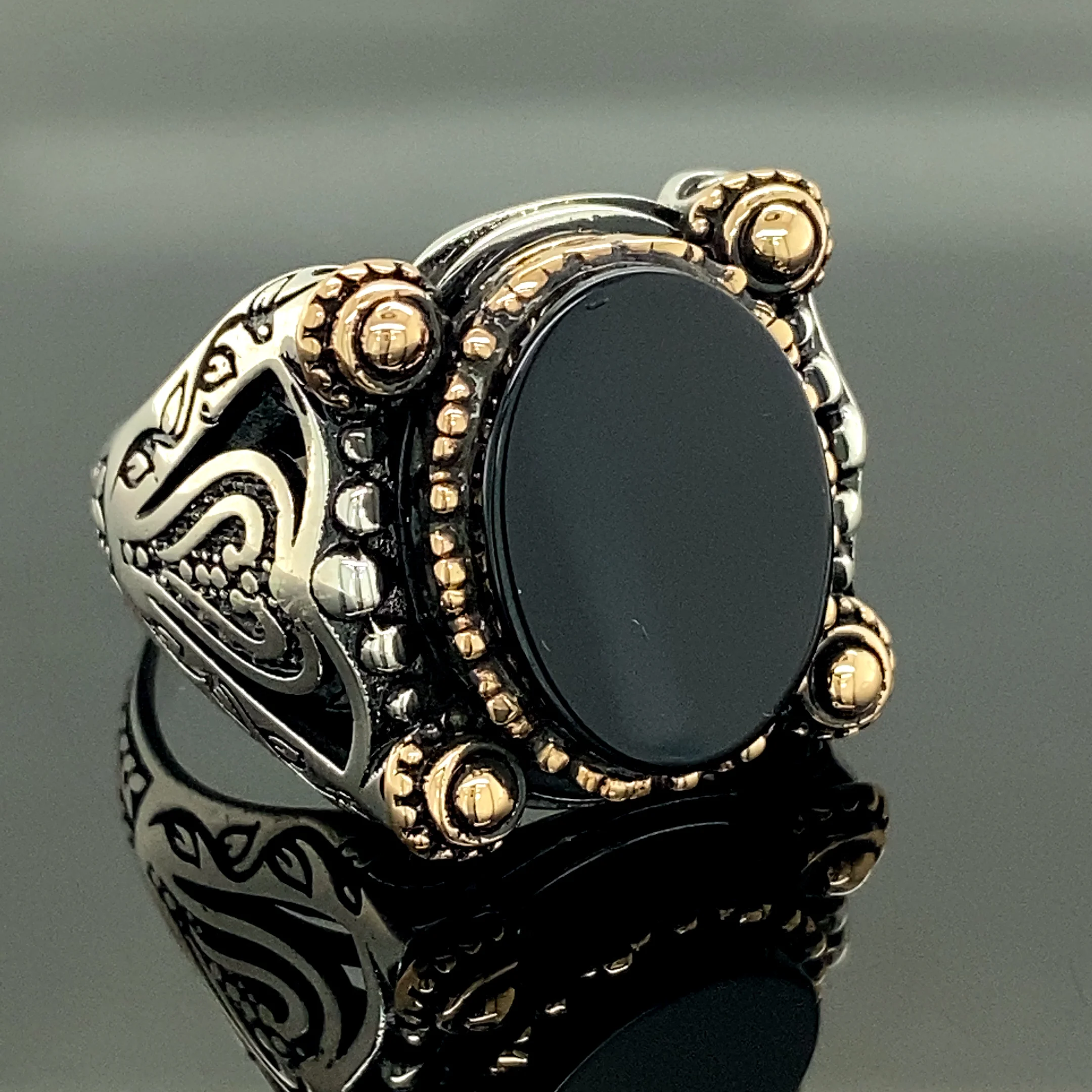 

Mens Handmade Ring, Turkısh Handmade , Ottoman Mens Ring, Onyx Men Ring, Gift for Him, 925k Sterling Silver Ring